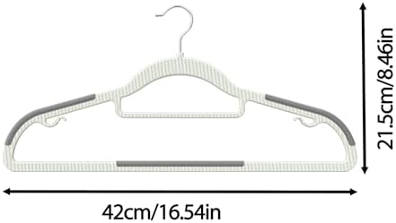20 Pack Heavy Duty Plastic Hangers, Non Slip Clothes Hangers with Rubber Pads and 360° Hook - Thin Space Saving Hanger, Closet Organizer for Shirt, Pants, Suit, Skirt,Coat - Gray - Image 2