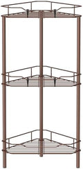 HuggieGems Metal Floor Standing Corner Shower Caddy, Coffee, 3 Tier by HuggieGems