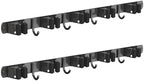 CUXIXA 2 Pack Mop and Broom Holder Wall Mount, Non-slip Broom Hanger Wall Mount, Heavy Duty Mop Broom Organizer for Kitchen Garden Garage Laundry Room Wall Decor Organization and Storage Black 5R4H by CUXIXA