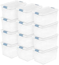 Sterilite 12 Pack Latching Box, Under Bed Storage Bins with Lids, Clear Plastic, 64 Quart - Heavy-Duty Organizing Containers for Closet, Bathroom, and Office | Heavy-Duty and Stackable Plastic Containers with Latches for Closet, Cabinet, Bedroom, Bathr... by Sterilite