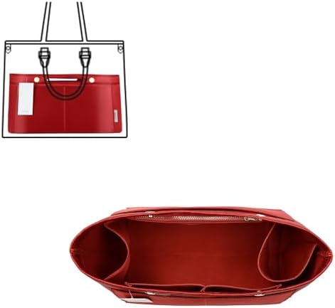ZTUJO Purse Organizer Insert For Handbag & Tote Shaper,Tote Bag Organizer Insert For Speedy Neverful, 6 Sizes(X-Large,Silky Red) by ZTUJO