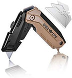 Spec Ops Tools Utility Knife for Cutting Drywall, Roofing & Jobsite Materials, Includes 3 Blades in Handle Storage, Retractable Blade, Folding by SpecOps