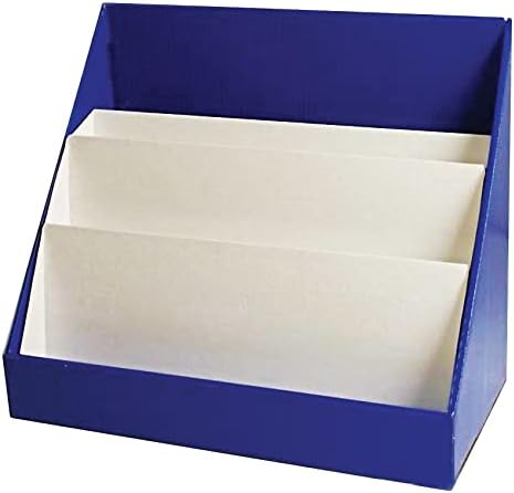 Classroom Keepers Sturdy Cardboard Book Shelf, 3-Tiered, Blue, 17" H x 20" W x 10" D, 1 Unit by Displays2go
