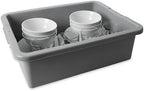 Rubbermaid Commercial Products Standard Bus/Utility Box, 7-Gallon, Gray, Heavy Duty Plastic Restaurant Wash Basin/Dish Washing Tub for Kitchen Organization/Storage - Image 2