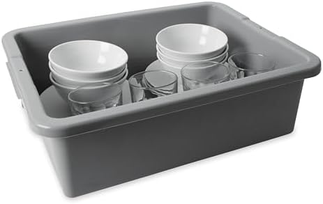 Rubbermaid Commercial Products Standard Bus/Utility Box, 7-Gallon, Gray, Heavy Duty Plastic Restaurant Wash Basin/Dish Washing Tub for Kitchen Organization/Storage - Image 2