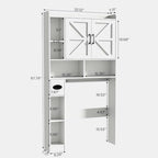 Vabches Over The Toilet Storage Cabinet with 2 Barn Doors, White - Image 2