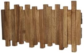 Natural Wood Wall Mounted Piano Coat Rack| Coat Rack Wall Mount| Flip Down Wall Hook Rack 5 Hooks| Entryway Wall Art Hook,Made of Acacia Wood (Wood Wax Oil staining Light Brown). by Gogreebell