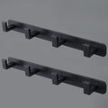 Coat Rack, Heavy Duty Stainless Steel 4 Tri Coat Hook Hanger, Wall Mounted Wall Hooks, Rustic Clothes Hook/Key Hook Rail for Bathroom Kitchen Entryway(2 Pack, 4 Hook Black) by Vanloory