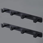Coat Rack, Heavy Duty Stainless Steel 4 Tri Coat Hook Hanger, Wall Mounted Wall Hooks, Rustic Clothes Hook/Key Hook Rail for Bathroom Kitchen Entryway(2 Pack, 4 Hook Black) by Vanloory
