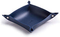 Leather Jewelry Valet Tray for Women and Man, Portable Entryway Table Tray Bedside Nightstand Desk Tray Small Catchall Travel Dish Plate for Key,Wallet,Watch,Coin (8x8, Blue-B) by SANQIANWAN