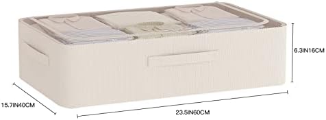CYhom Under Bed Storage Bins Frame Storage Box Oxford Fabric Sturdy Underbed Container Foldable Stackable Large Capacity Clothes Organizer - Image 5