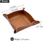 Valet Tray, EDC Catchall Tray for Keys, Watches, Jewelry, Coin and Wallet, Desktop Organizer (Brown-S) - Image 2