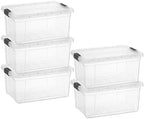 Superio 1.85 Quart Clear Plastic Storage Boxes with Lids, Stackable Organizer Containers, BPA-Free Storage Bins for Home, Office, School & Dorm, 5 Pack by Superio