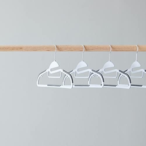 Amazon Basics Space Saving Non-Slip Rubber Coated Plastic Hangers with 360° Swivel Hook, Thin, Gray, Pack of 50 - Image 6