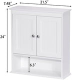 Spirich Bathroom Wall Cabinet with Beadboard Doors, White Medicine Cabinet - Image 3
