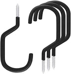 SMARTOLOGY Extra-Large Bike Hook, Bicycle Storage Hanger, Rubber Coated Heavy Duty Screw-in Ceiling Hooks for Tools, Garage Wall Organizer, 4 Pack, Fits All Bike Types, Vertical Bike Racks & Stands by SMARTOLOGY