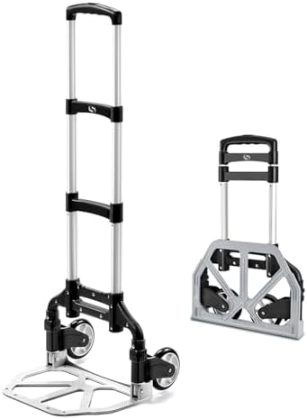 Folding Hand Truck, Dolly Cart with Wheels Foldable, Luggage Cart by SERVOMASTER