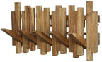 Natural Wood Wall Mounted Piano Coat Rack| Coat Rack Wall Mount| Flip Down Wall Hook Rack 5 Hooks| Entryway Wall Art Hook,Made of Acacia Wood (Wood Wax Oil staining Light Brown). - Image 2
