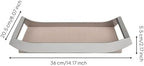YIJU Synthetic Material Tray Rectangular Tray Catchall Tray Organizer with Raised Sides and Leather Textured Inset Suitable for Bedroom Vanity Coffee Table Office Desk, Beige, Small - Image 4
