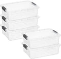 Superio 13.7 Quart Clear Plastic Storage Bin with Lid, Stackable Organizer Box, BPA-Free Storage Container for Home, Garage, School & Office, 5 Pack by Superio