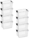 Superio 1.4 Quart Mini Clear Plastic Storage Container with Lid, Stackable Small Organizer Box for Crayons, Art Supplies, Beads, Sewing, Stationery & Food Storage, 8 Pack by Superio