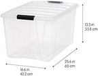 IRIS USA 4-Pack 72 Quart Storage Bins with Lids, Clear - Image 3