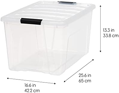 IRIS USA 4-Pack 72 Quart Storage Bins with Lids, Clear - Image 3