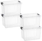 Superio 4.75 Quart Clear Plastic Storage Boxes with Lids, Stackable Organizer Containers, BPA-Free Storage Bins for Home, Office, School & Dorm, 4 Pack by Superio