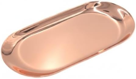 Oval Serving Tray, Stainless Steel Catchall for Keys Jewelry Snacks, Decorative Organizer for Vanity Entryway (1 PC) by Unknown