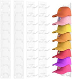 4 Pack Hat Organizer for Baseball Caps, Strong Adhesive Hat Rack for Wall, Multilayer Hat Storage Display Holder for Door Closet, Cap Organizer Storage Wall Mounted Hat Hooks Hold up to 36 Hat (White) by Eanyiikick