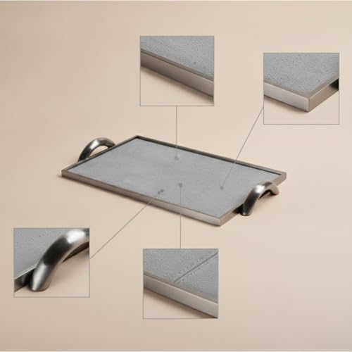 Decorative Tray Rectangular Metal Shelf Tray with Clean Finish and Sturdy Sides Simple Storage Tray for Catchall Use and Display Suitable for Hallway entryway Kitchen Bedroom, Black - Image 7