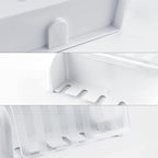 5 Slots Wall Mount Toothbrush Holder with Cover, Self Adhesive Toothbrush Storage Organizer for Shower, Toothbrush Hanger for Bathroom, Medicine Cabinet, Dorm - Image 2