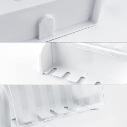 2 Pack 5 Slots Wall Mount Toothbrush Holder with Cover, Self Adhesive Toothbrush Storage Organizer for Shower, Toothbrush Hanger for Bathroom, Medicine Cabinet, Dorm - Image 2
