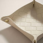 OLETHA Foldable Valet Tray, Travel Essentials, Woven Embossed, Beige - Image 3