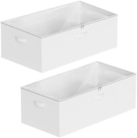 SpaceAid 2 Pack 10" High Under Bed Storage Containers, Large Underbed Storage Organizer Bins with Lids for Bedroom, Dorm, Clothes, Closet Organization, Bed Sheets and Blankets (White) - Image 7