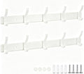 Wall Mount Coat Rack 2 Pack, White Coat Hooks Hanger with 5 Double Hooks by Dntorx
