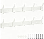 Wall Mount Coat Rack 2 Pack, White Coat Hooks Hanger with 5 Double Hooks by Dntorx