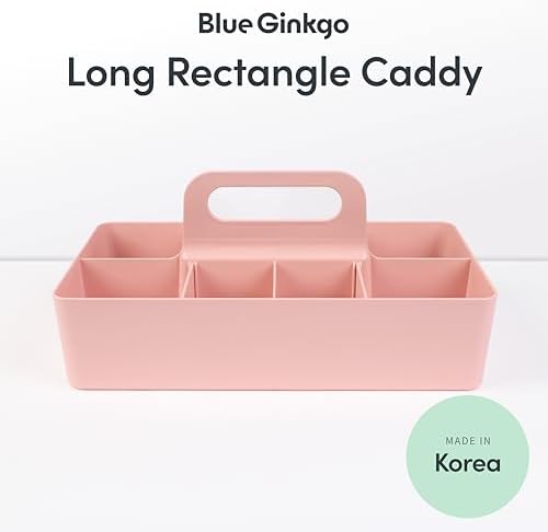 BLUE GINKGO Stackable Organizer Caddy, Long, Pink, Made in Korea - Image 2