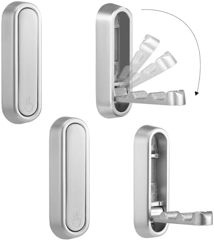 Foldable Wall Hook, Silver, 4 Pack, Screw Mounted, Heavy Duty Coat Hooks by Dntorx