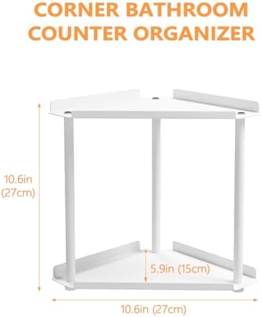 FLE Corner Bathroom Counter Organizer, Bathroom Organizer Countertop White - Image 2