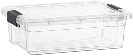 Superio 13.7 Qt Clear Plastic Storage Bins with Lids and Latches, Organizing Containers, Stackable Plastic Bin for Home, Garage, School, and Office by Superio