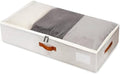 Large Under Bed Storage, 2 Pack Under Bed Storage Containers with Clear Cover, Reinforced Handles and Label Pocket for Dorms, Clothes, Shoes, Blankets, Linens, Only Needs 6" of Clearance by Unknown