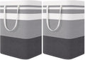 StorageRight Large Collapsible Laundry Basket Hamper with Easy Carry Handles，Freestanding Clothes Hampers for Laundry, Bedroom, Dorm, Towels, Toys, 75L, Gradient Grey (Pack of 2) by StorageRight