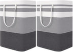 StorageRight Large Collapsible Laundry Basket Hamper with Easy Carry Handles，Freestanding Clothes Hampers for Laundry, Bedroom, Dorm, Towels, Toys, 75L, Gradient Grey (Pack of 2) by StorageRight