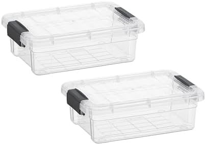 Superio 1.27 Quart Clear Plastic Storage Containers with Lids, Stackable Organizer Bins, BPA-Free Storage Boxes for Home, Office, Dorm & Classroom, 2 Pack by Superio