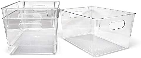 Isaac Jacobs 3-Pack Large Clear Storage Bins with Handles - Image 5