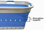 SAMMART 42L (11 gallon) Collapsible Plastic Laundry Basket - Foldable Pop Up Storage Container/Organizer - Space Saving Hamper/Basket (1, Grey/Little Boy Blue) - Image 4