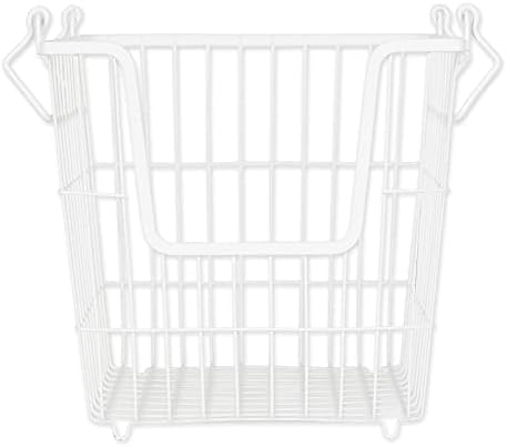 DII Metal Wire Utility Storage Bin, Large, 11x11x11", White by DII