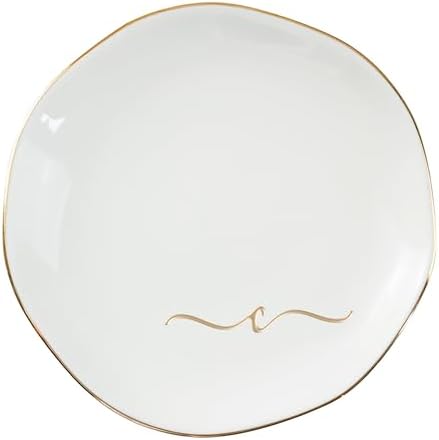 InnoBeta Jewelry Tray, Initial Ring Dish, Ceramic Trinket Dish, Letter C by InnoBeta