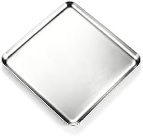 Small Stainless Steel Tray, 7.8 Inch Square Silver Metal Tray by VCREATC-VCREATEFORCUSTOMER